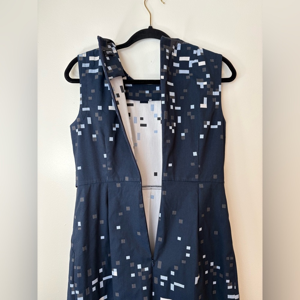Jil Sander Navy Geo Print Midi Dress 2 EUC - Picture 7 of 9